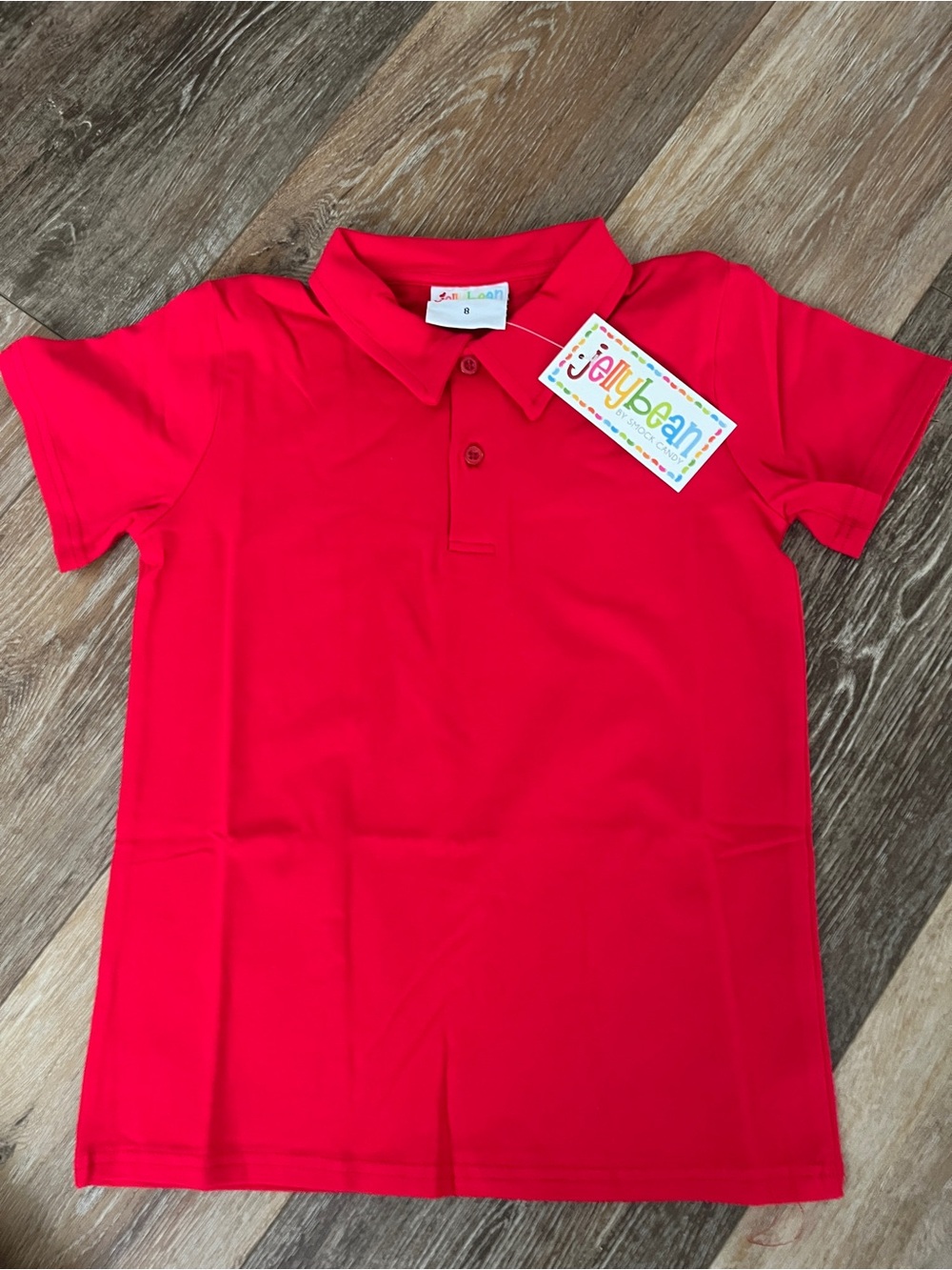 Jelly Beans Bright Red Kids Polo Shirt - Short Sleeve